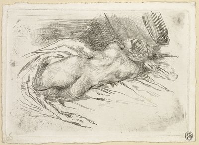 Studie av en kvinne sett fra baksiden av Eugène Delacroix