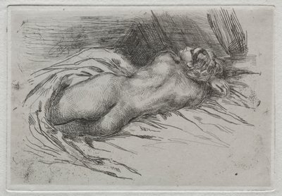 Studie av en kvinne sett fra baksiden av Eugène Delacroix