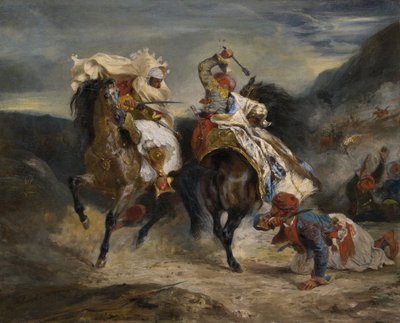 Kampen til Giaour og Hassan, 1826. av Eugène Delacroix