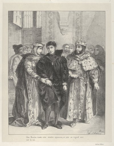 Dronningen prøver å trøste Hamlet, 1834., 1834. av Eugène Delacroix