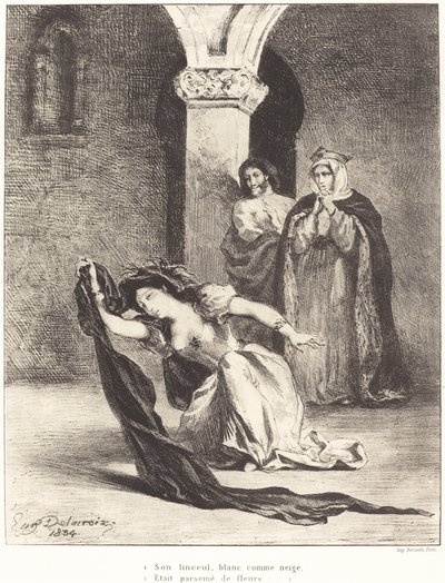 The Song of Ophelia (Akt IV, Scene V) av Eugène Delacroix