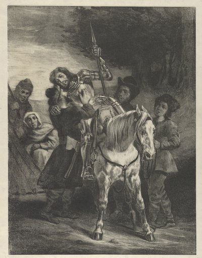 Den sårede Goetz tatt inn av sigøynerne, 1836-43., 1836-43. av Eugène Delacroix