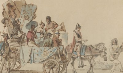 Teatertroppen på veien, 1818. av Eugène Delacroix