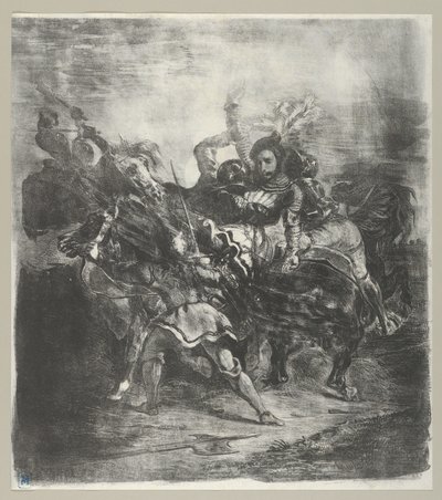 Weislingen angrepet av Goetz's Men, 1836-43., 1836-43. av Eugène Delacroix