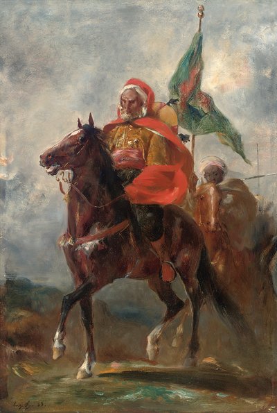 En orientalistisk høvding til hest, 1863 av Eugène Fromentin