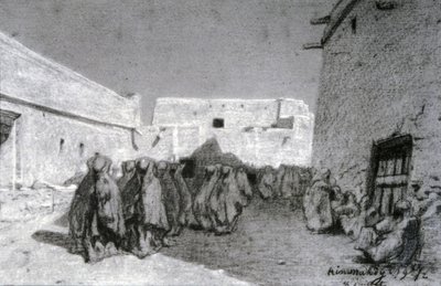 Prosesjon i en landsby i Sahel av Eugène Fromentin
