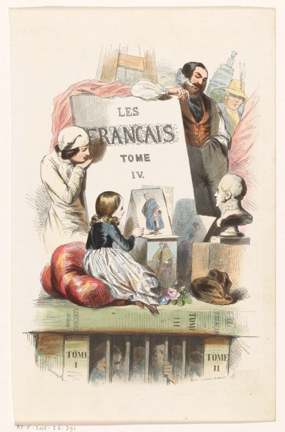 Kunstutseende personer Tittelside for: Les Français peints par eux-mêmes, 1841 av Eugène Guillaumot