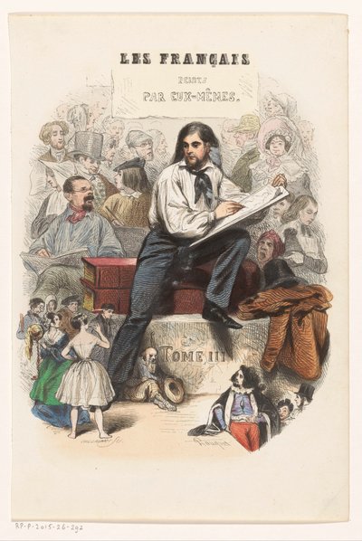 Skissekunstner Tittelside for: Les Français peints par eux-mêmes, 1841 av Eugène Guillaumot