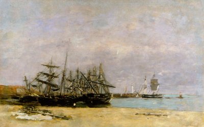 Portrieux - Strandede skip av Eugene Louis Boudin