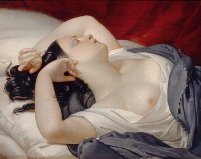 Sovende italiensk kvinne, 1840-tallet av Eugéne Pluchart