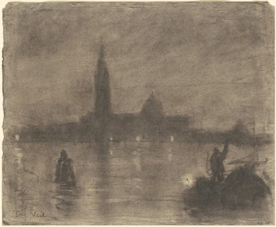 Kveld, San Giorgio Maggiore, Venezia av Eugène Vail