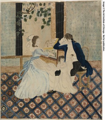 Familiegruppe på piano av Eunice Pinney