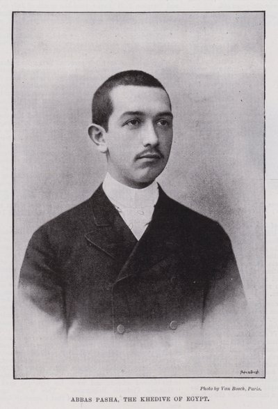 Abbas Pasha, Khedive i Egypt (s/hvitt bilde) av European Photographer