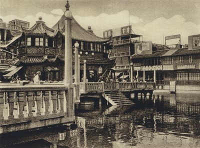 Kina, tehus i Shanghai (s/hvitt bilde) av European Photographer