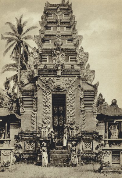 Nederlandsk India, Temple, Bali (s/hvitt bilde) av European Photographer