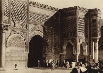 Meknes, Palace Gate, Bab Mansour (s/hvitt bilde) av European Photographer
