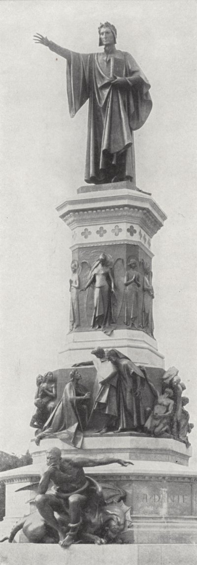 Monument Dante Alighieri, Trient (s/hvitt bilde) av European Photographer