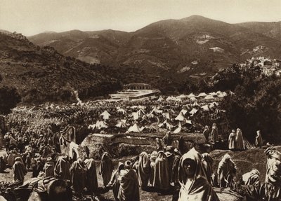 Moulay-Idris, pilgrimsleir (s/hvitt bilde) av European Photographer