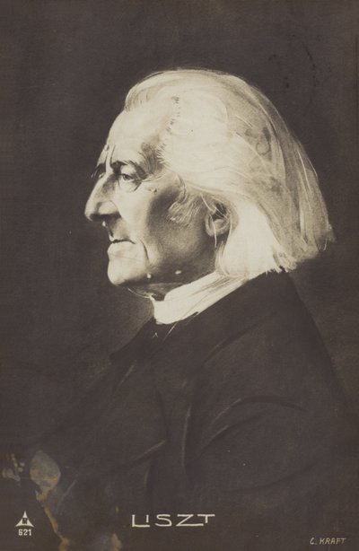 Portrett av Franz Liszt av European Photographer