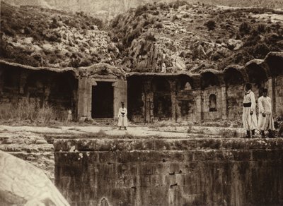 Ruinene av et romersk bad i Algerie (s/hvitt bilde) av European Photographer
