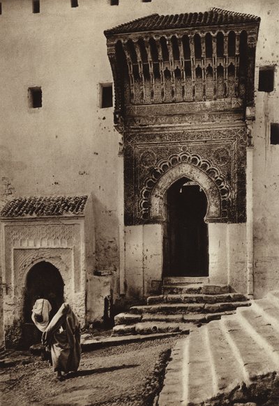Sale, Rabat, Medersa Gate (s/hvitt bilde) av European Photographer