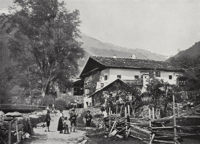 Sandwirt, Sandhof, i Passeier-dalen, Andreas Hofers fødested (s/hvitt-bilde) av European Photographer