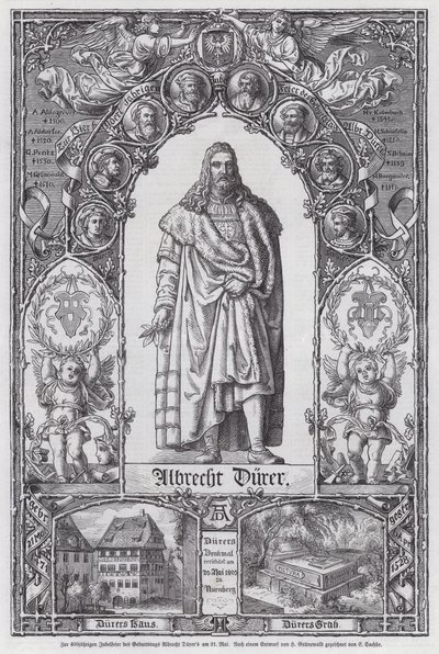400-årsjubileet for fødselen til den tyske kunstneren Albrecht Durer (gravering) av European School