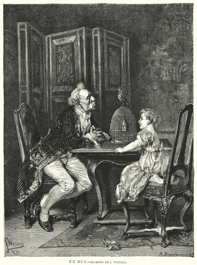 En duett (litho) av European School