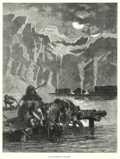 A Lacustrine Village (gravering) av European School