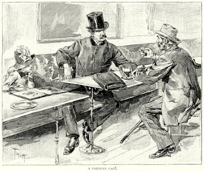 Ein Pariser Café (Gravur) von European School