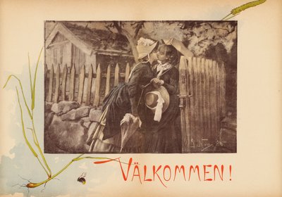 Et velkomstkyss (fargelitografi) av European School