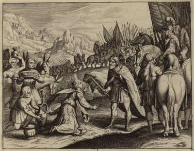 Abigail placating David (engraving)   1319550   no       norwegian Successfully Translated  Original: Woodblock print - Hida, Kagowatashi, No 24, 19th century Translat: Woodblock print - Hida, Kagowatashi, No 24, 19th century 1152437 no norwegian Successfu av European School