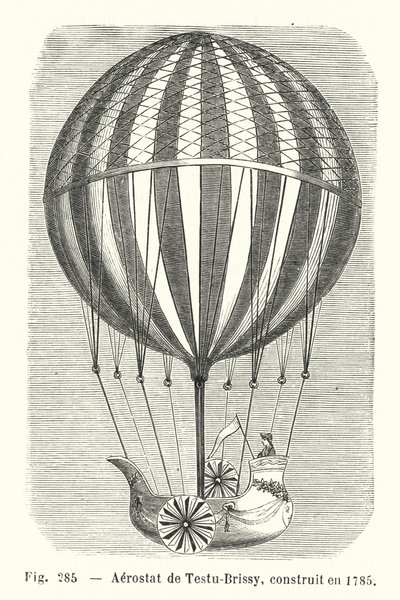 Aerostat of Testu-Brissy, bygget i 1785 (gravering) av European School