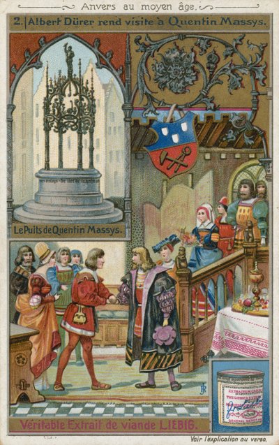 Albrecht Durer på besøk til Quentin Matsys, 1520 av European School