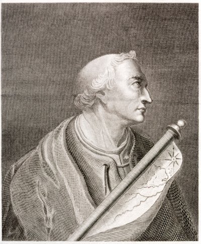 Amerigo Vespucci , italiensk navigatør og oppdagelsesreisende (gravering) av European School
