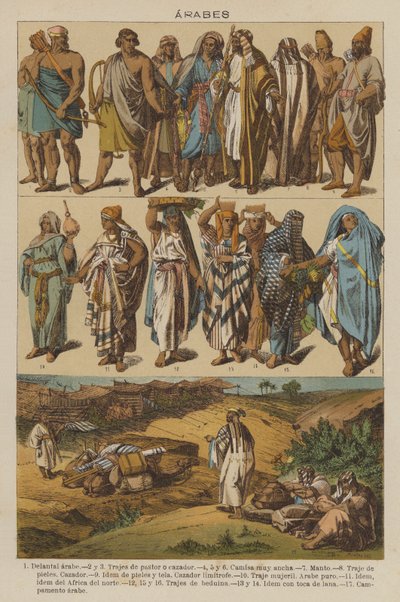 Arabes (farge litho) av European School