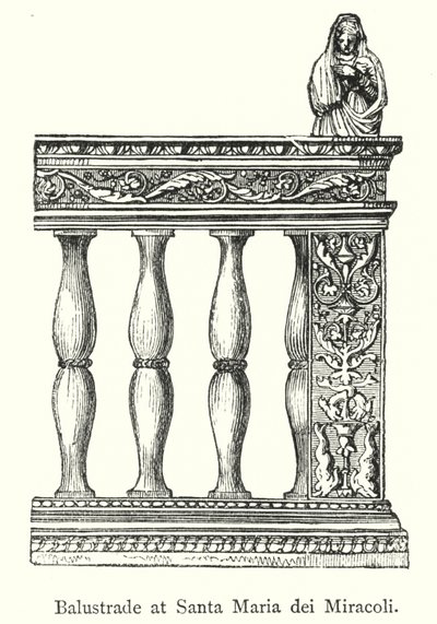 Balustrade ved Santa Maria dei Miracoli (gravering) av European School