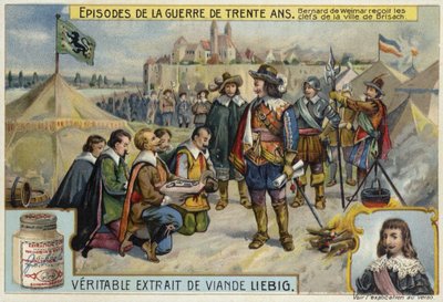 Bernard av Saxe-Weimar mottar nøklene til byen Breisach, 1638 av European School
