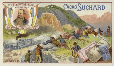 Boere angriper et britisk pansret tog, Chieveley, Sør-Afrika, Boer War, 15. oktober 1899 av European School
