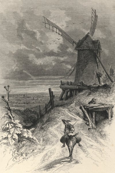 Butte Montmartre i det syttende århundre (gravering) av European School
