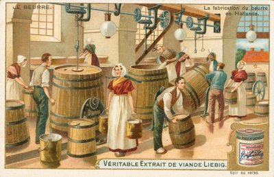 Smør, Liebig-kartong, tidlig på 1900-tallet (kromo) av European School