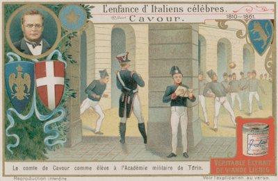 Camillo Benso, grev av Cavour, studerer ved militærakademiet i Torino av European School