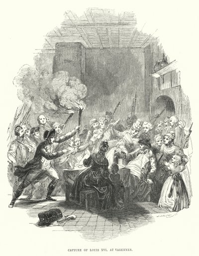 Fangst av Louis XVI ved Varennes (gravering) av European School
