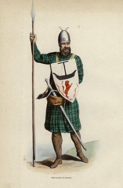 Scottish Knight (farget gravering) av European School