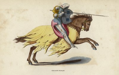 Chevalier Francais (farget gravering) av European School