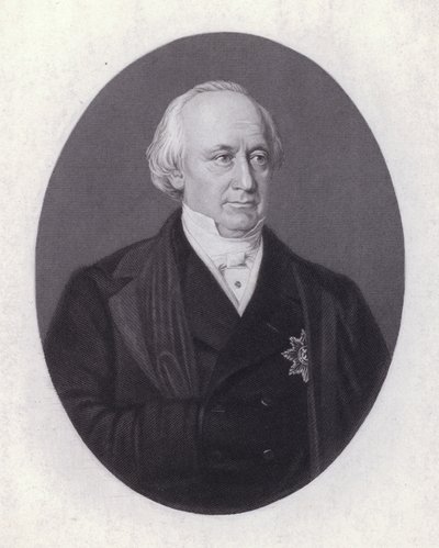 Christian Karl Josias von Bunsen , tysk diplomat og lærd (gravering) av European School