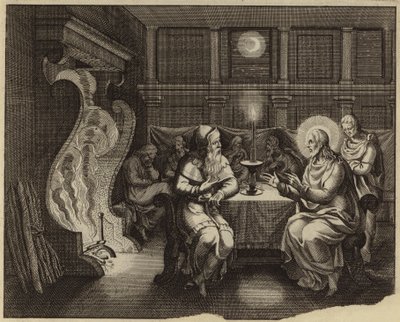 Samtale om Jesus Kristus og Nikodemus (gravering) av European School