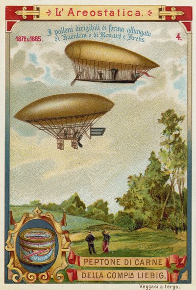 Dirigible luftskip av Haenlein (1872) og Renard og Krebs (1885) av European School