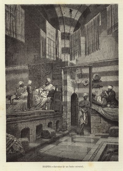 Egypt - Interiør i orientalske bad av European School