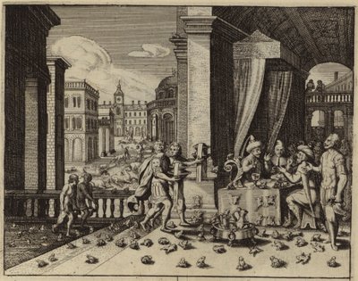 Egypt rammet av froskepesten (gravering) av European School